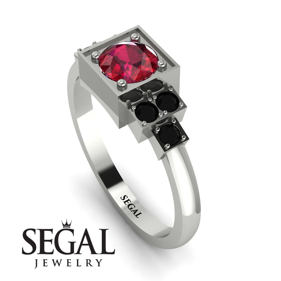 Square Ruby Engagement Ring - Samara No. 42
