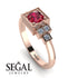 Square Ruby Engagement Ring - Samara No. 11