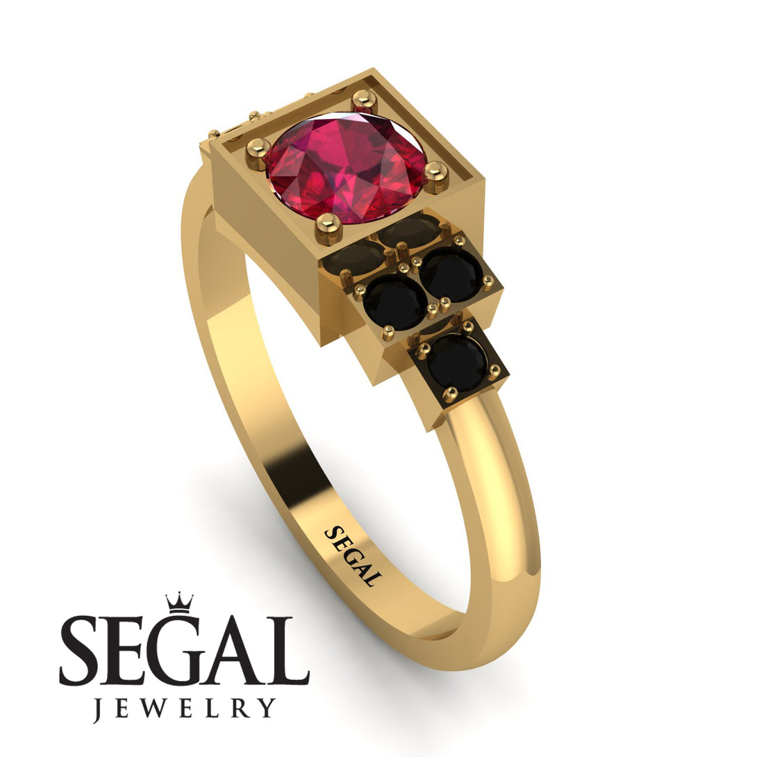 Square Ruby Engagement Ring - Samara No. 40