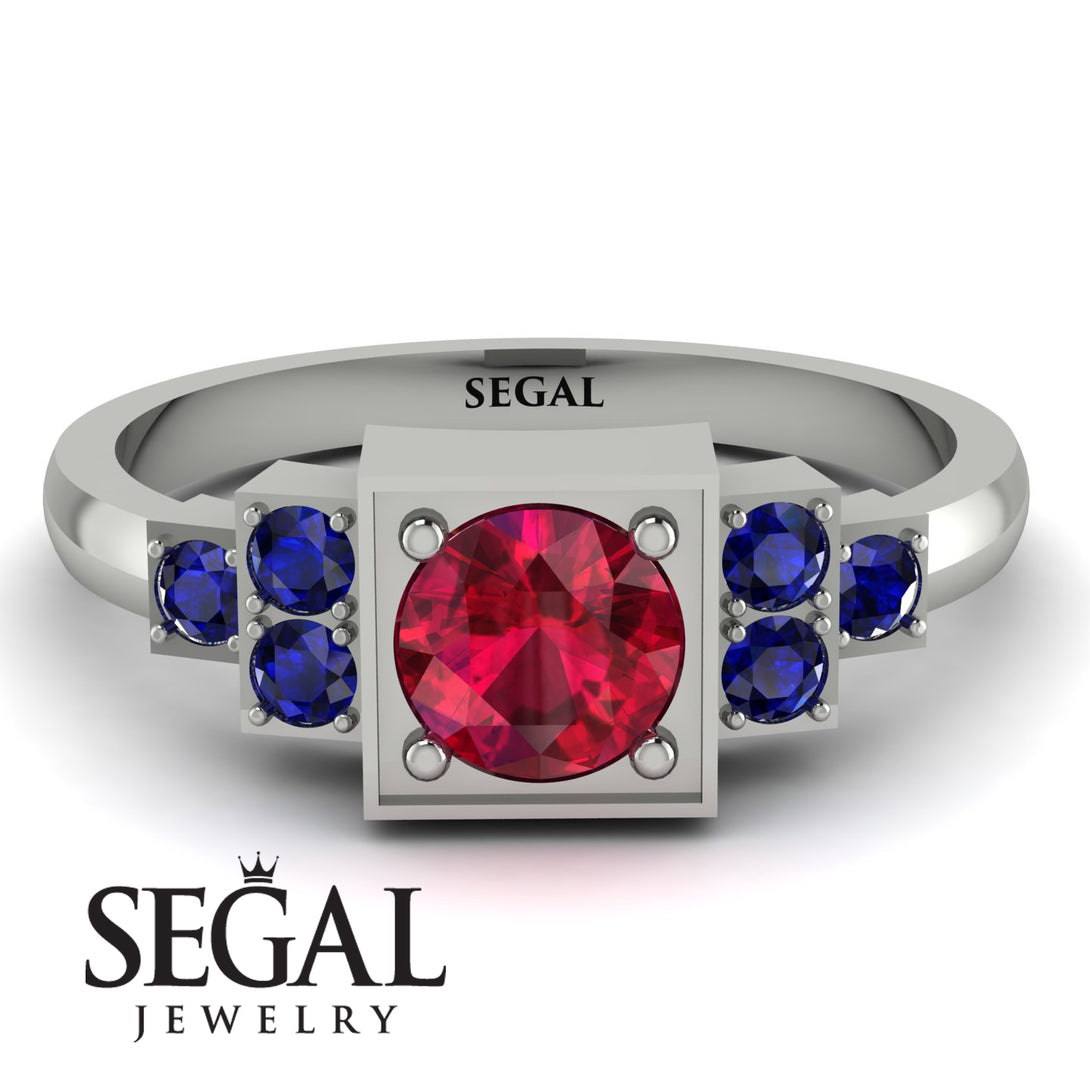 Square Ruby Engagement Ring - Samara No. 72
