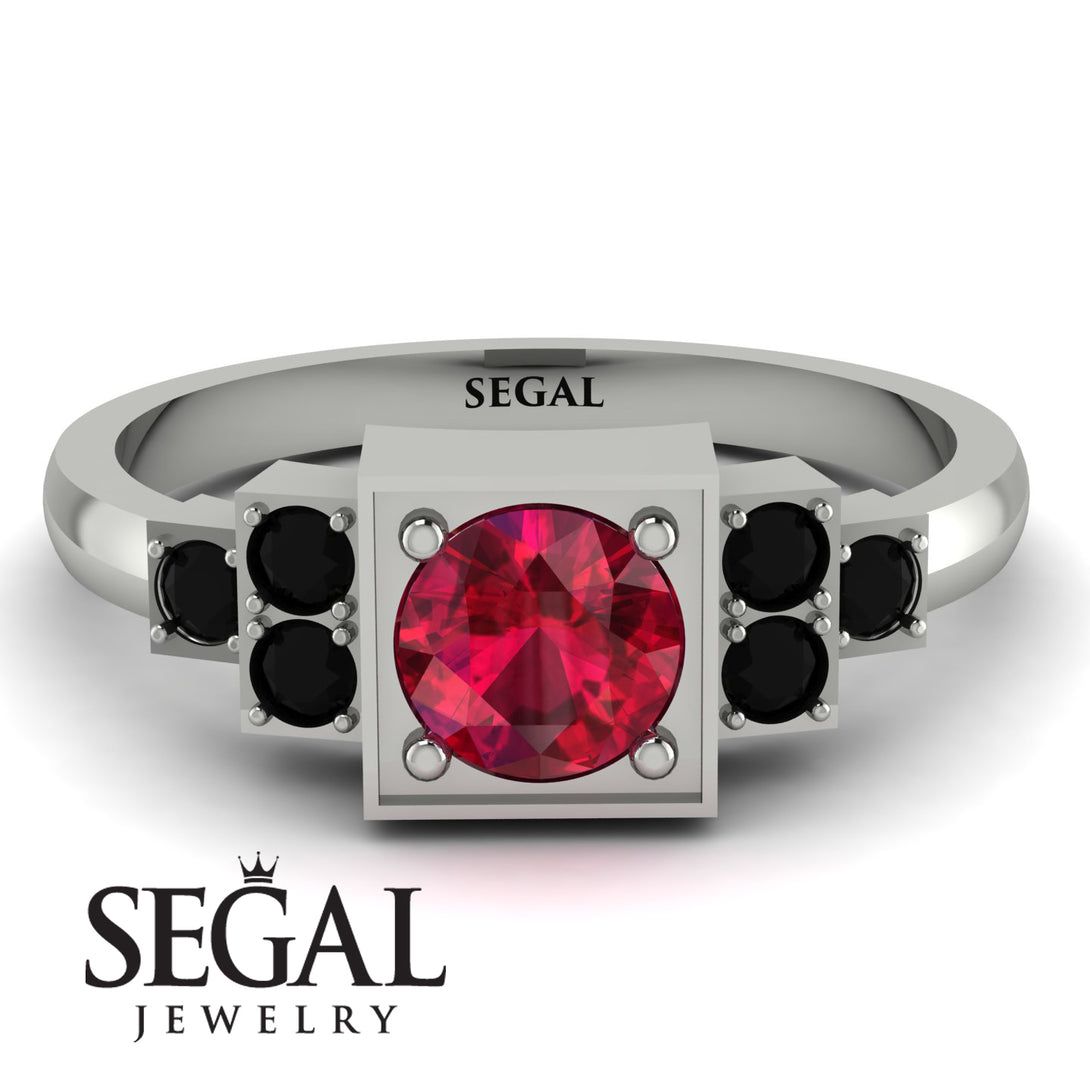 Square Ruby Engagement Ring - Samara No. 42