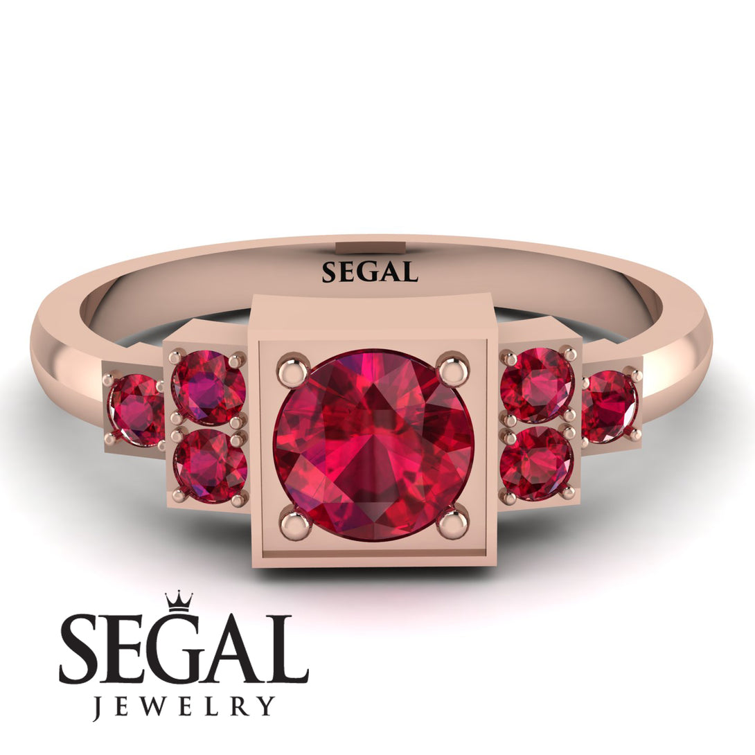 Square Ruby Engagement Ring - Samara No. 56