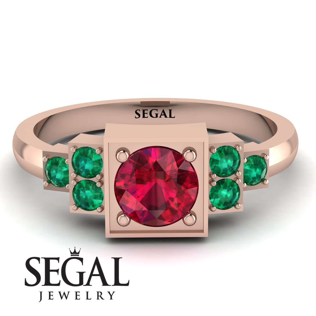 Square Ruby Engagement Ring - Samara No. 26