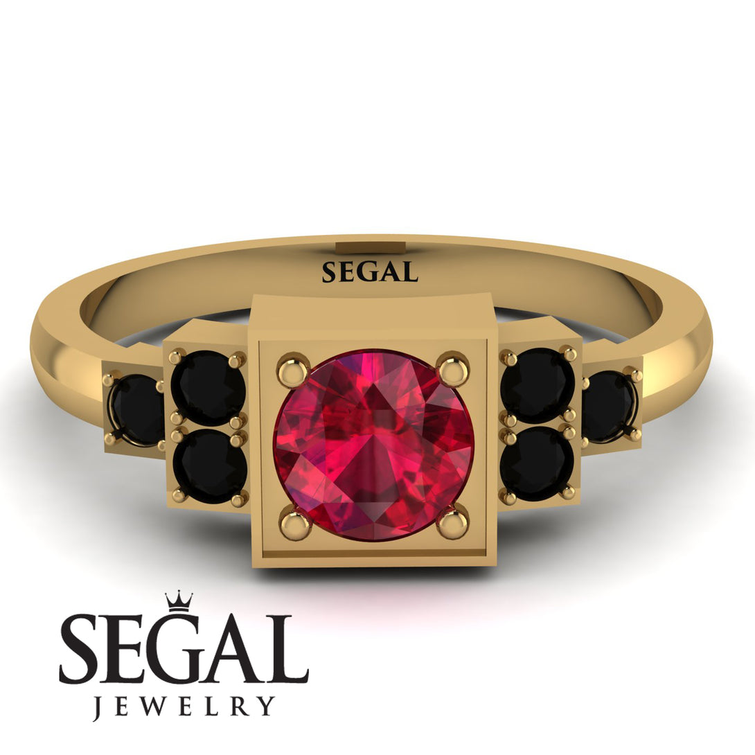 Square Ruby Engagement Ring - Samara No. 40