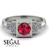 Square Ruby Engagement Ring - Samara No. 12