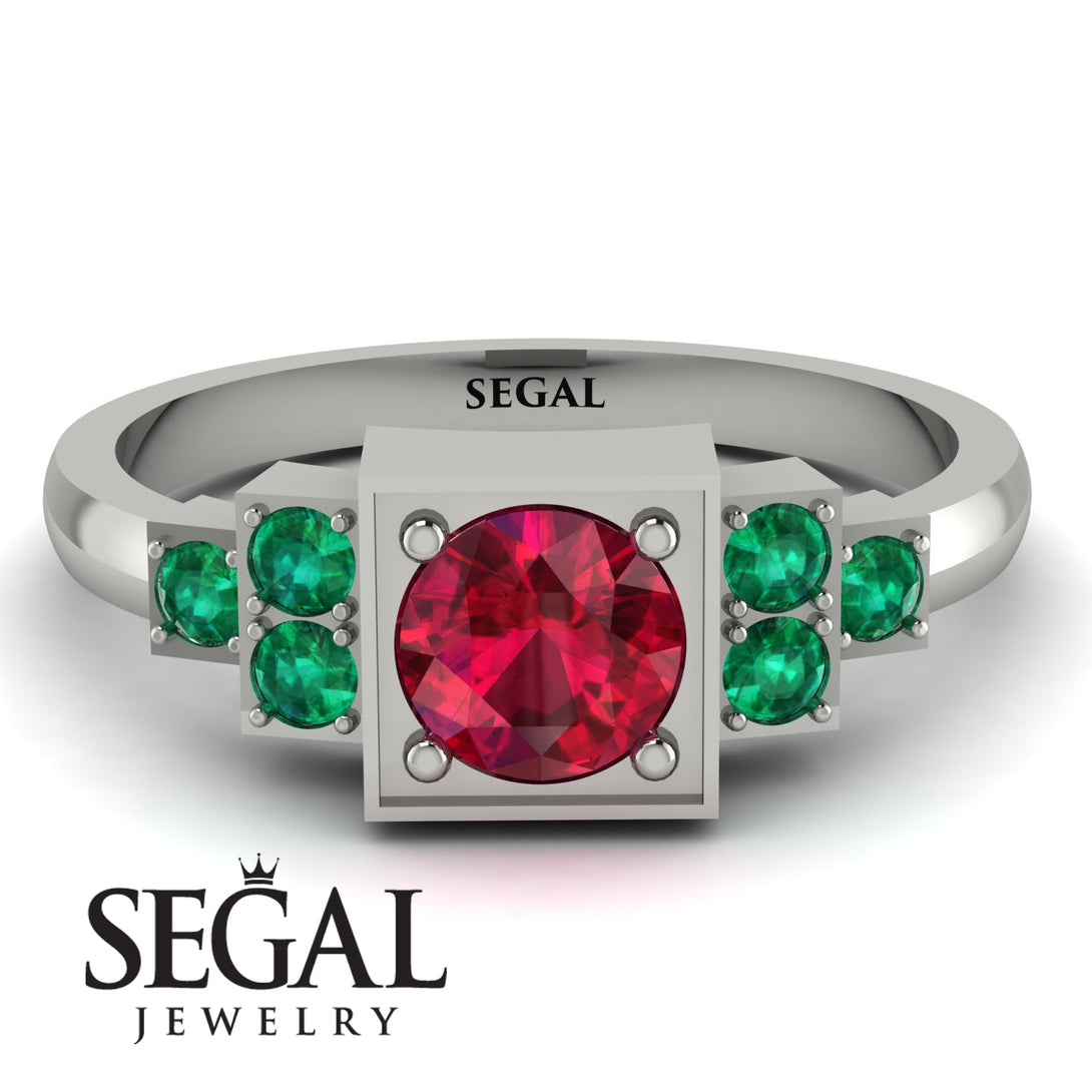 Square Ruby Engagement Ring - Samara No. 27