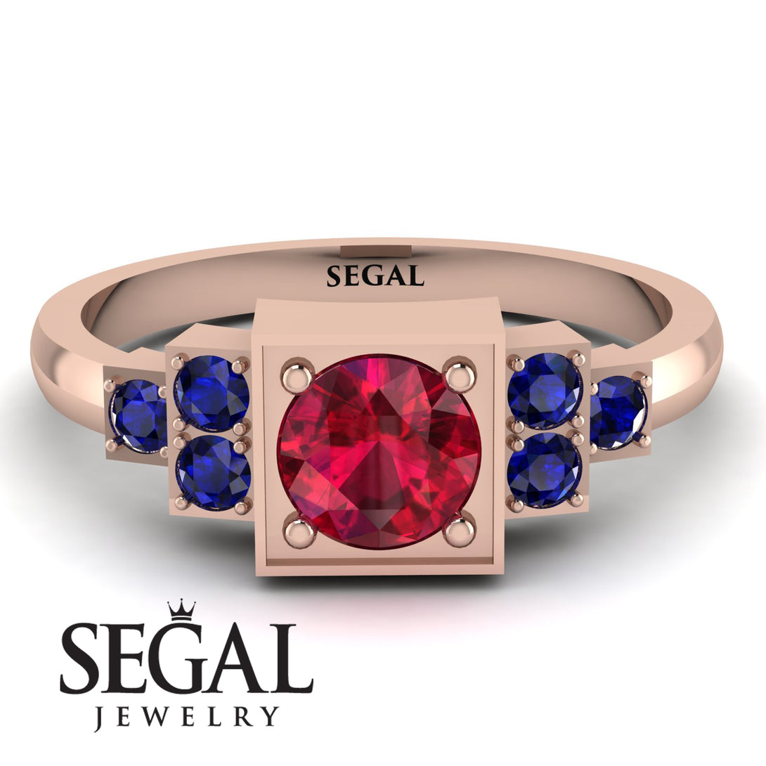 Square Ruby Engagement Ring - Samara No. 71