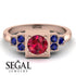 Square Ruby Engagement Ring - Samara No. 71