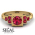 Square Ruby Engagement Ring - Samara No. 55