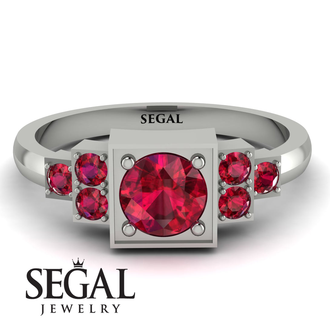 Square Ruby Engagement Ring - Samara No. 57