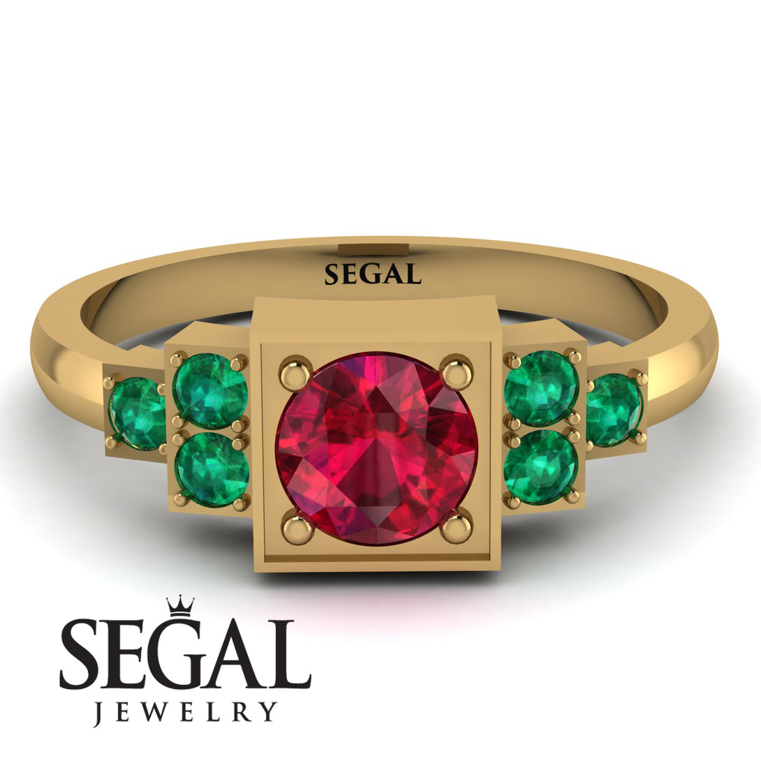 Square Ruby Engagement Ring - Samara No. 25