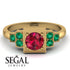 Square Ruby Engagement Ring - Samara No. 25
