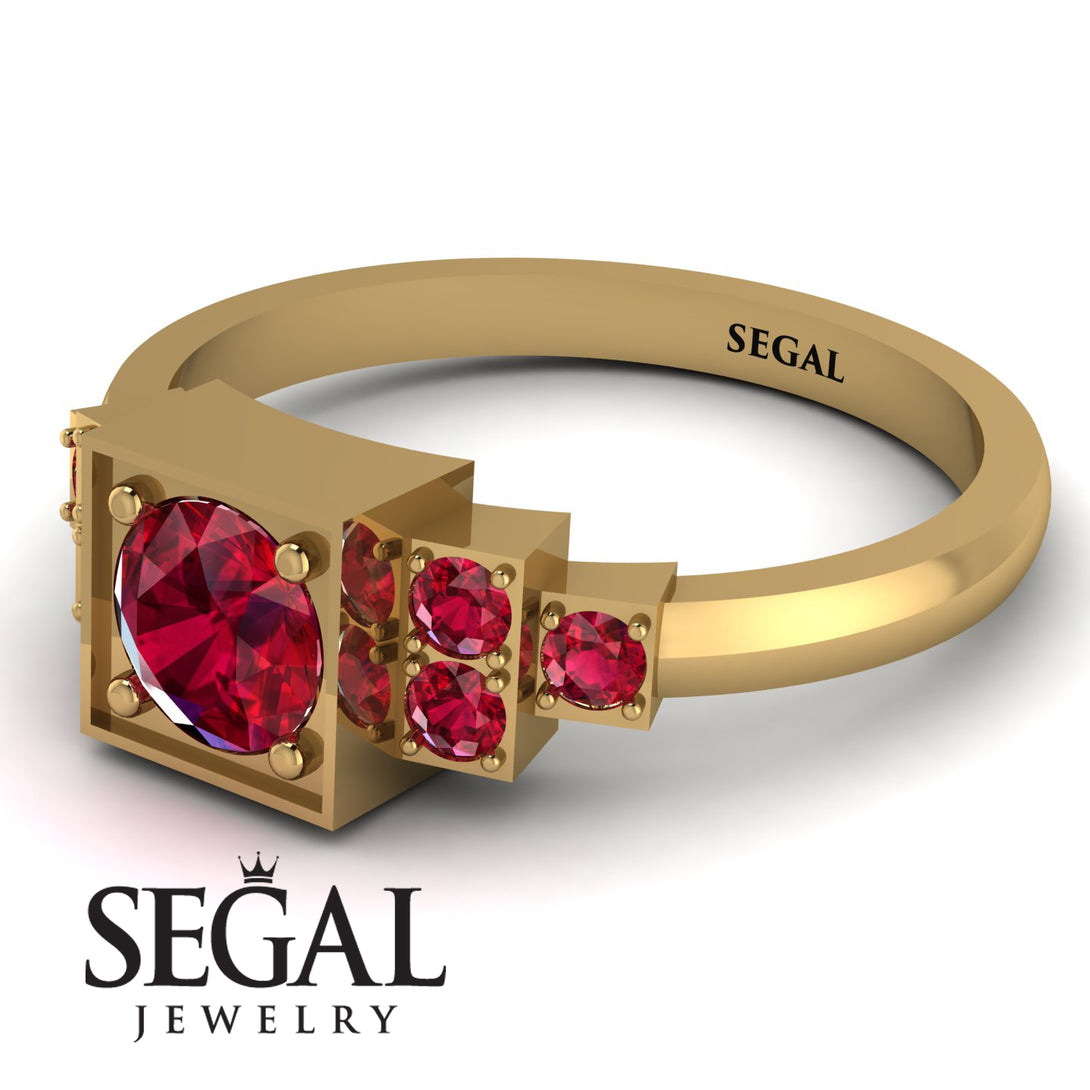 Square Ruby Engagement Ring - Samara No. 55