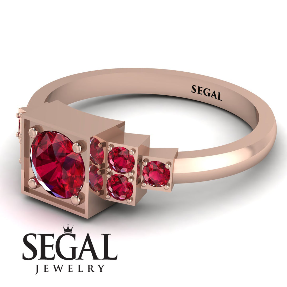 Square Ruby Engagement Ring - Samara No. 56