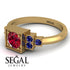 Square Ruby Engagement Ring - Samara No. 70