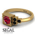 Square Ruby Engagement Ring - Samara No. 40