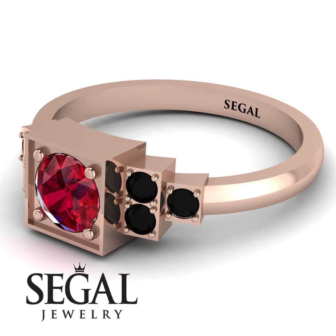 Square Ruby Engagement Ring - Samara No. 41