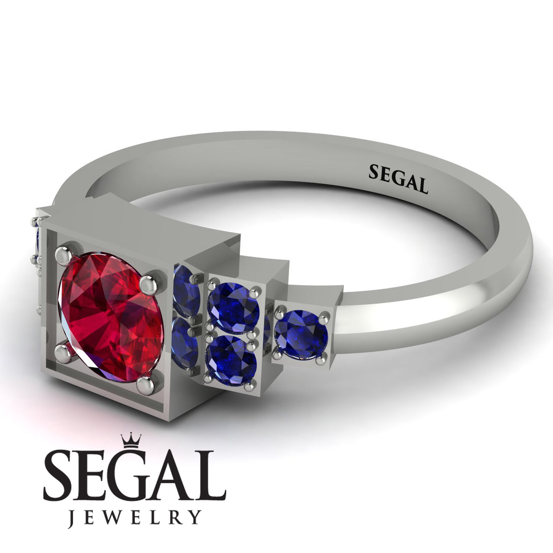 Square Ruby Engagement Ring - Samara No. 72