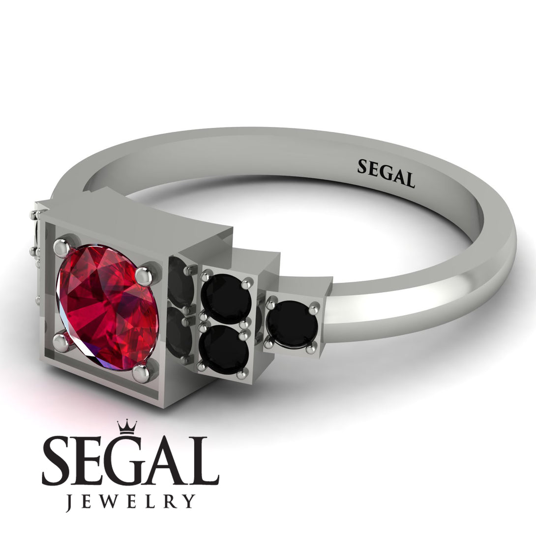 Square Ruby Engagement Ring - Samara No. 42