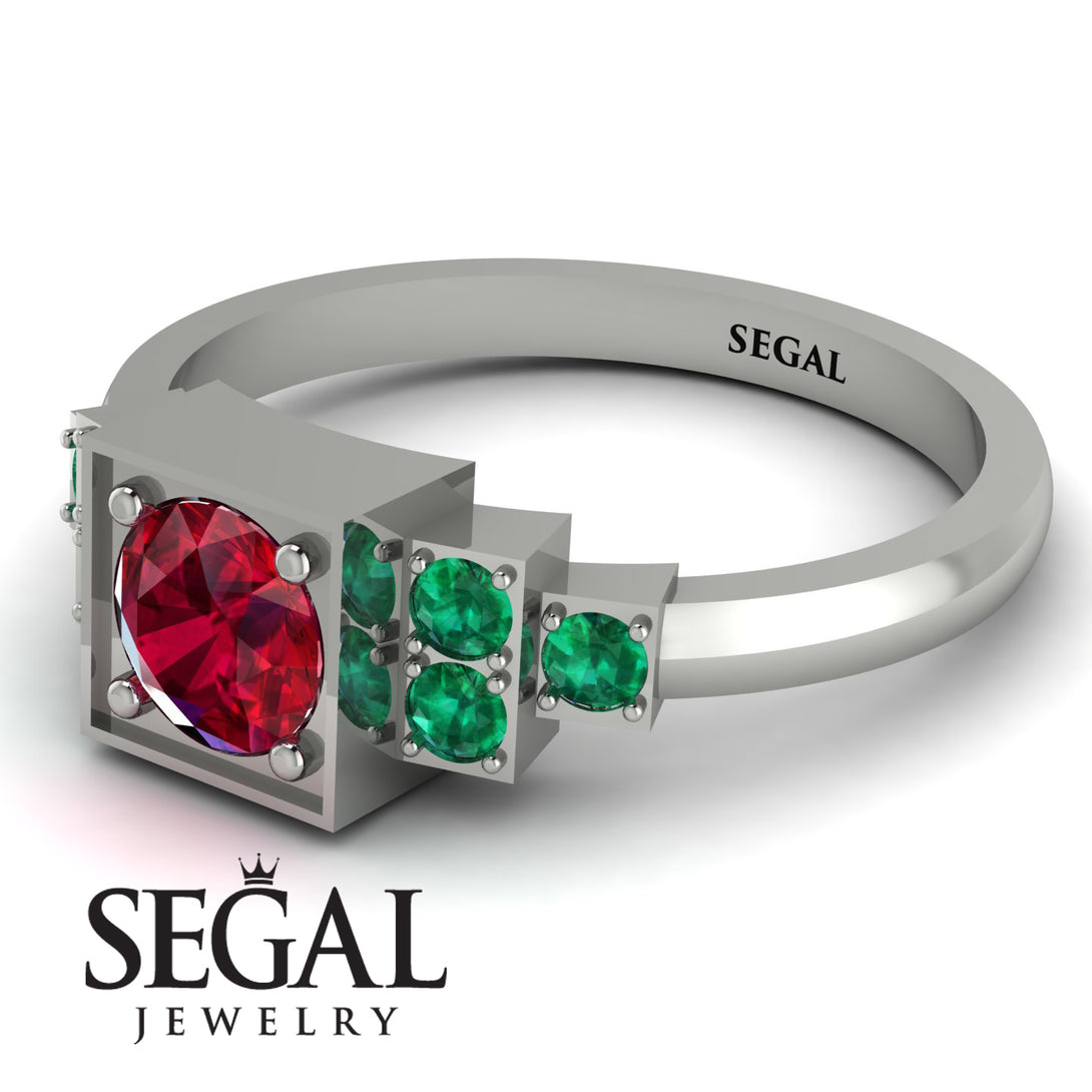 Square Ruby Engagement Ring - Samara No. 27