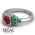 Square Ruby Engagement Ring - Samara No. 27