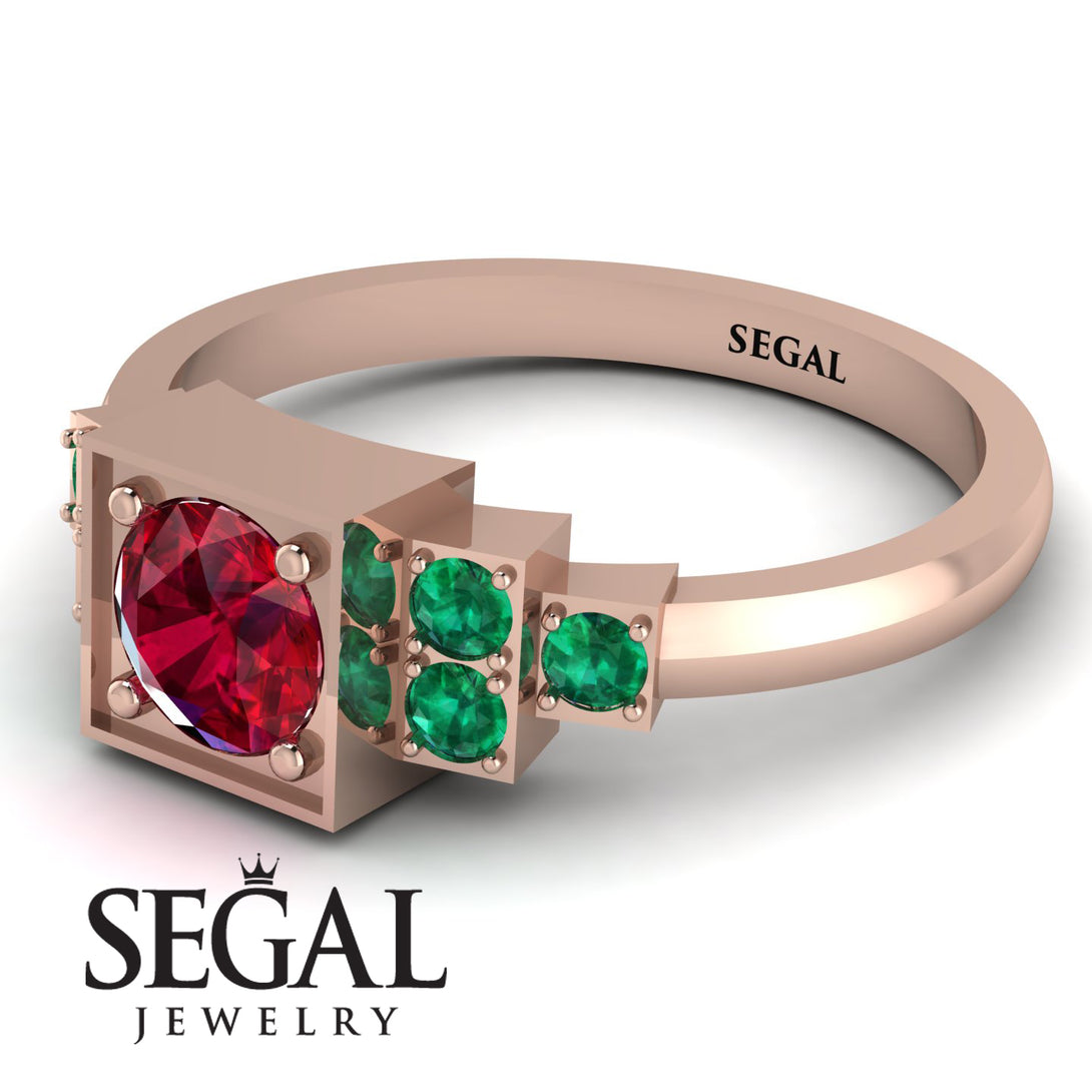 Square Ruby Engagement Ring - Samara No. 26