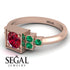 Square Ruby Engagement Ring - Samara No. 26