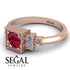 Square Ruby Engagement Ring - Samara No. 11