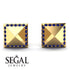 Square Sapphire Earrings - Elora No. 13