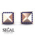 Square Sapphire Earrings - Elora No. 14