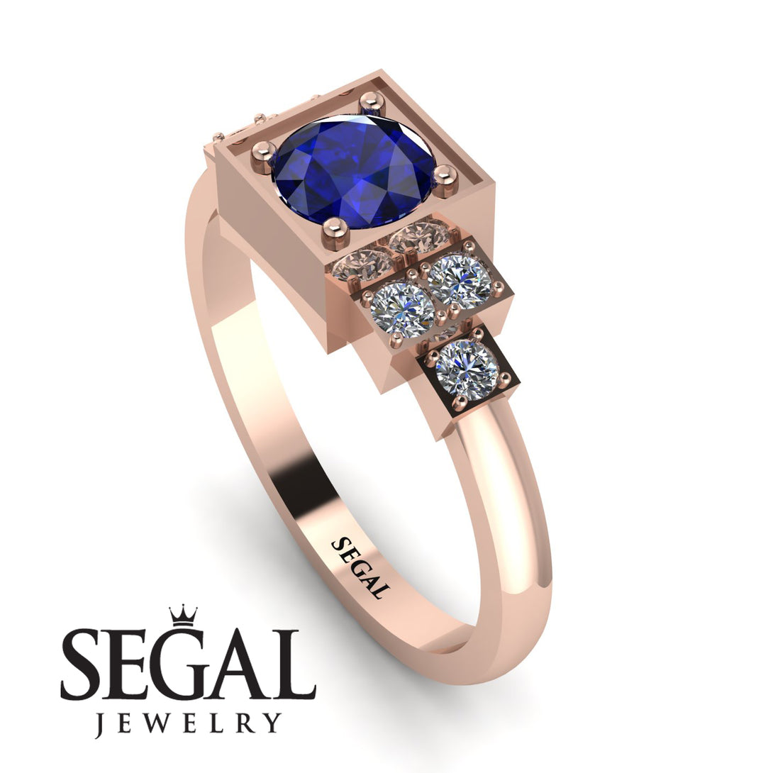 Square Sapphire Engagement Ring - Samara No. 14