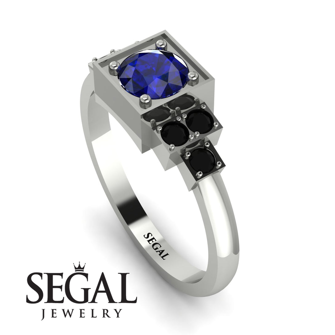 Square Sapphire Engagement Ring - Samara No. 45