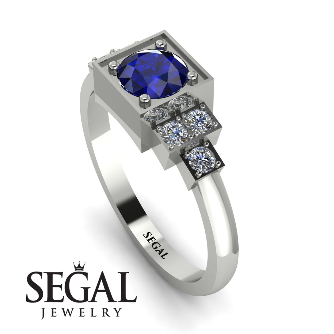Square Sapphire Engagement Ring - Samara No. 15