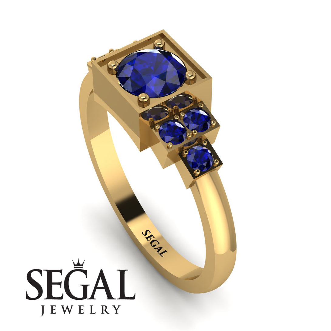 Square Sapphire Engagement Ring - Samara No. 73