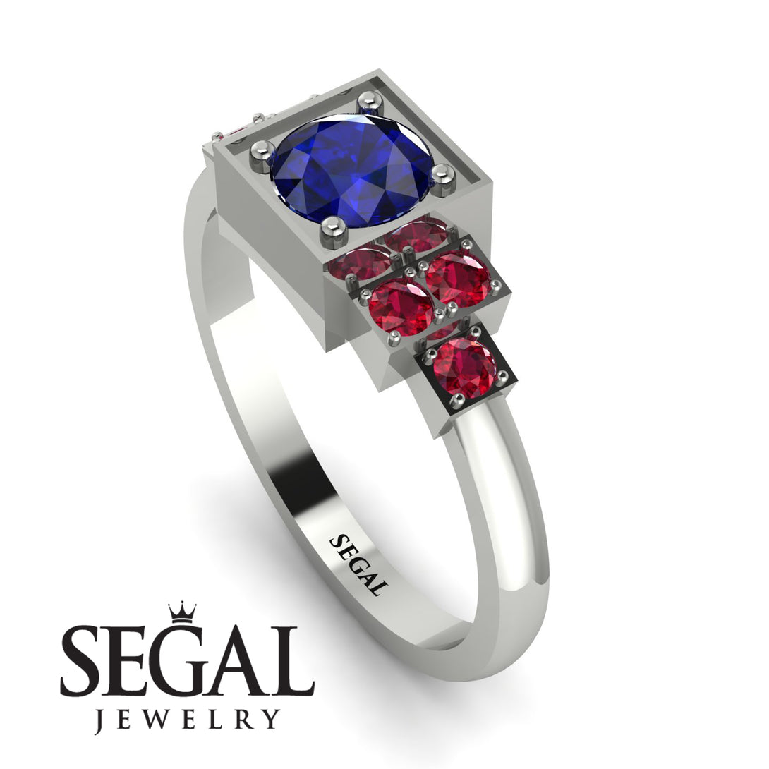 Square Sapphire Engagement Ring - Samara No. 60