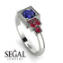 Square Sapphire Engagement Ring - Samara No. 60
