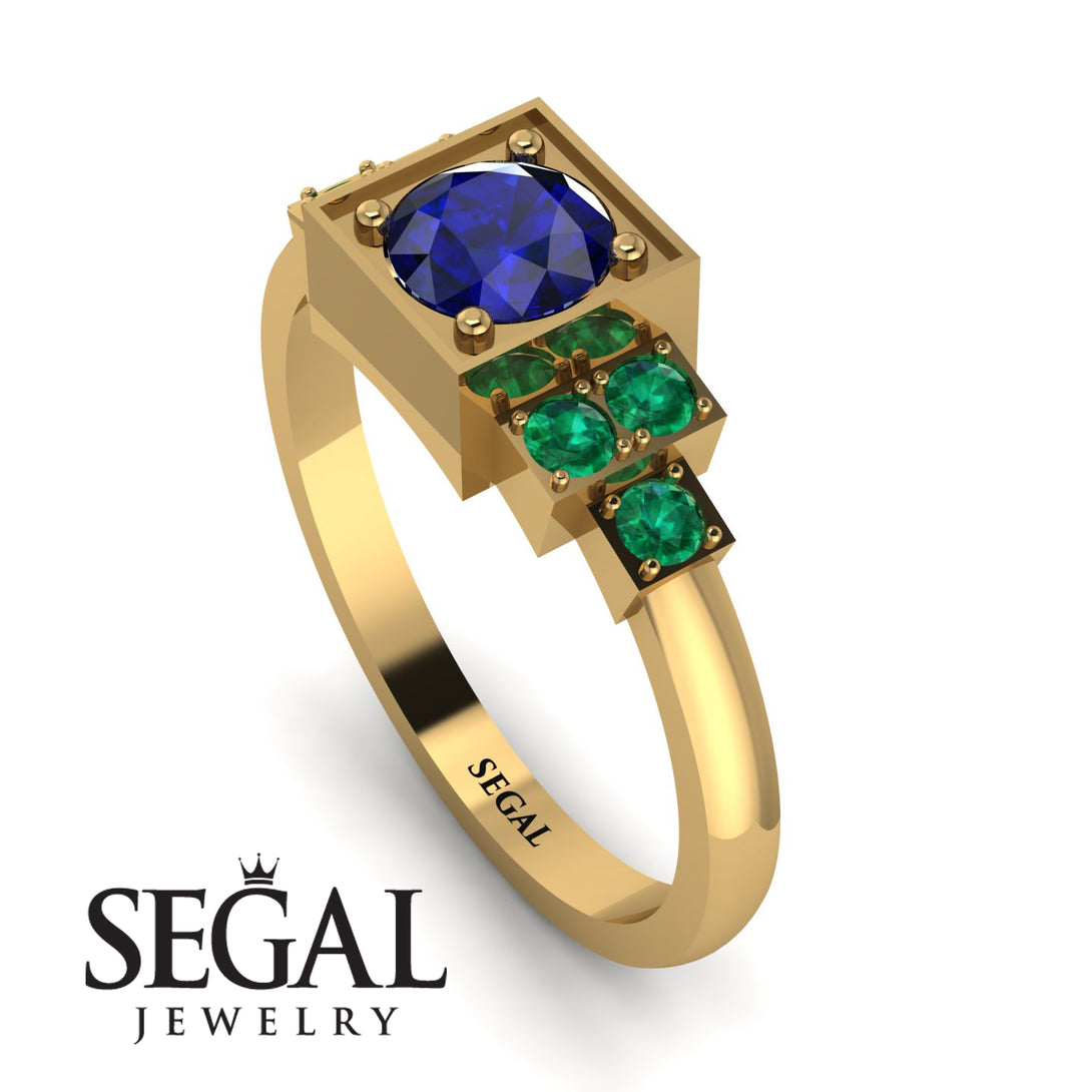 Square Sapphire Engagement Ring - Samara No. 28