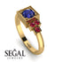 Square Sapphire Engagement Ring - Samara No. 58