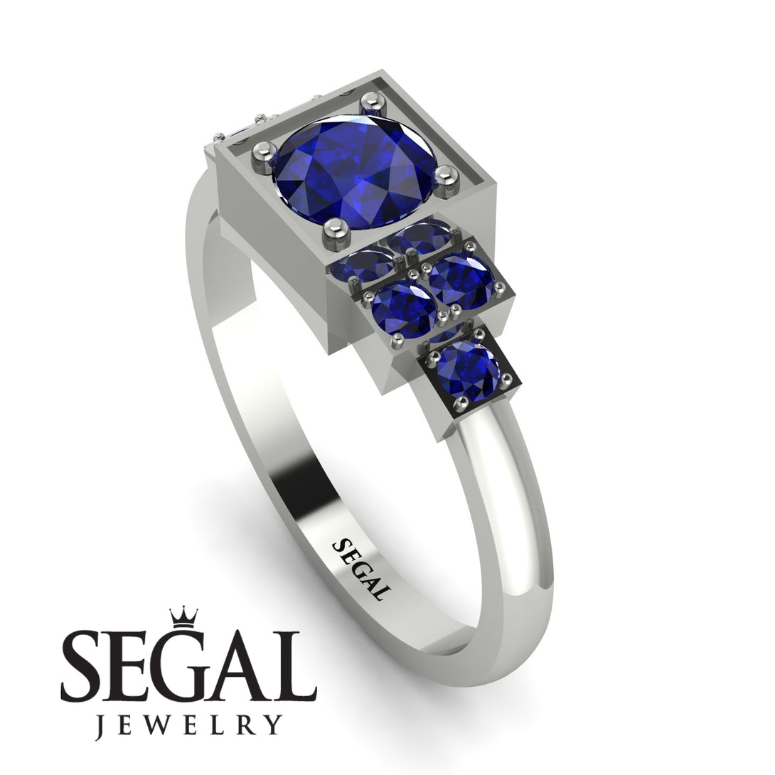Square Sapphire Engagement Ring - Samara No. 75