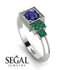 Square Sapphire Engagement Ring - Samara No. 30