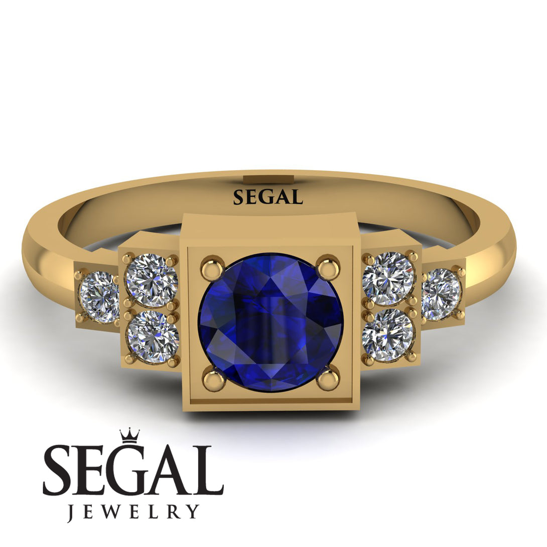 Square Sapphire Engagement Ring - Samara No. 13