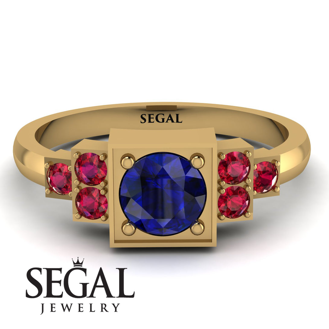 Square Sapphire Engagement Ring - Samara No. 58