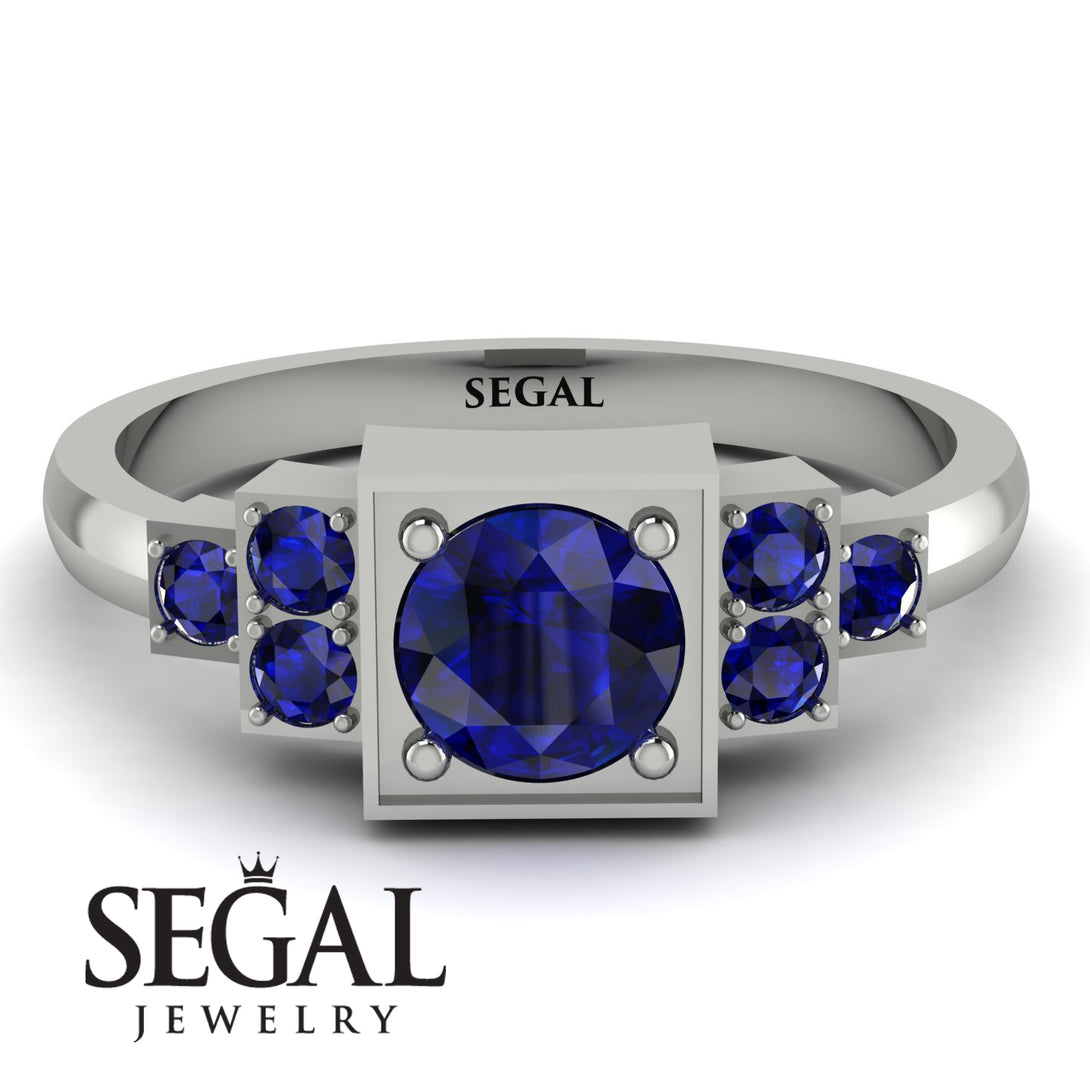 Square Sapphire Engagement Ring - Samara No. 75