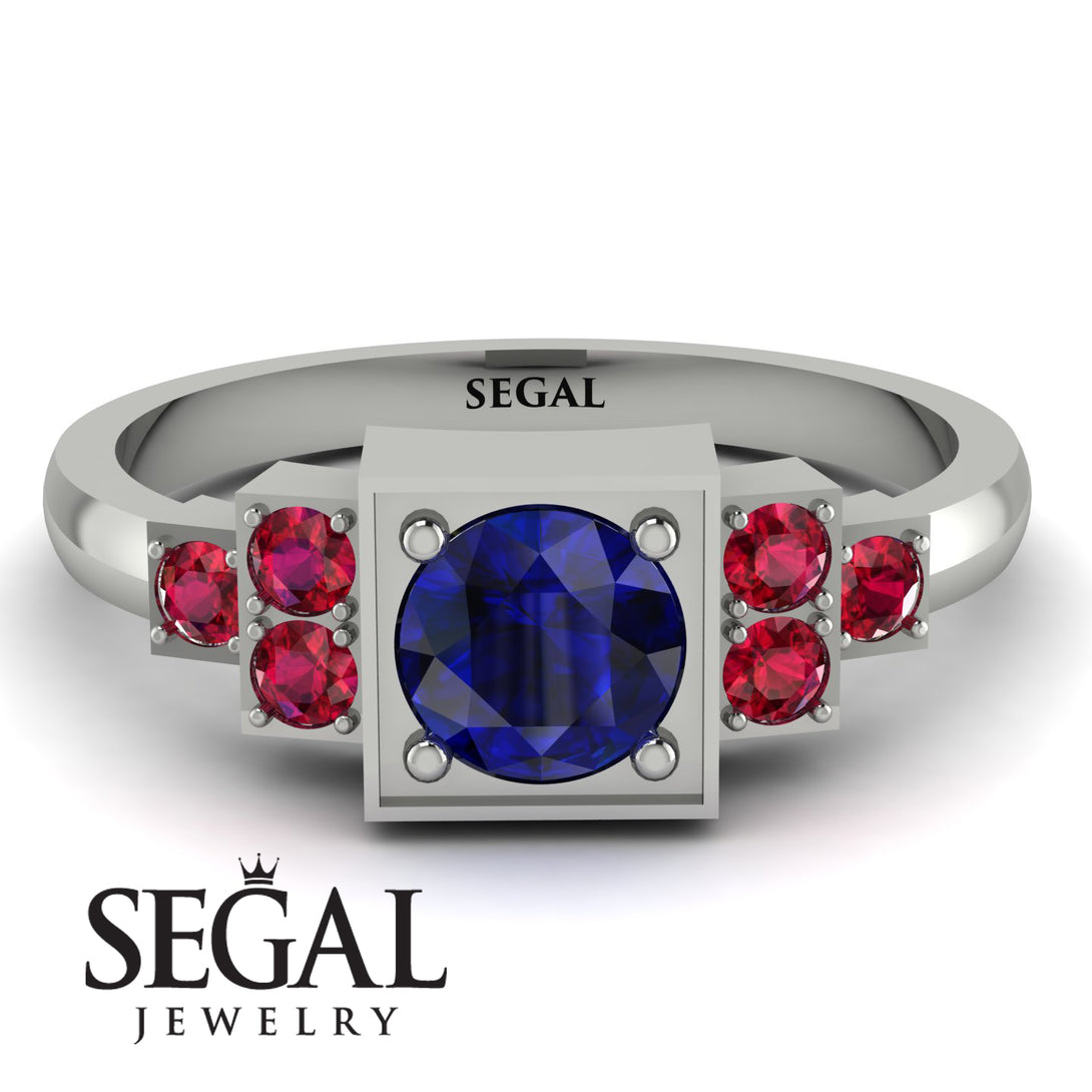 Square Sapphire Engagement Ring - Samara No. 60