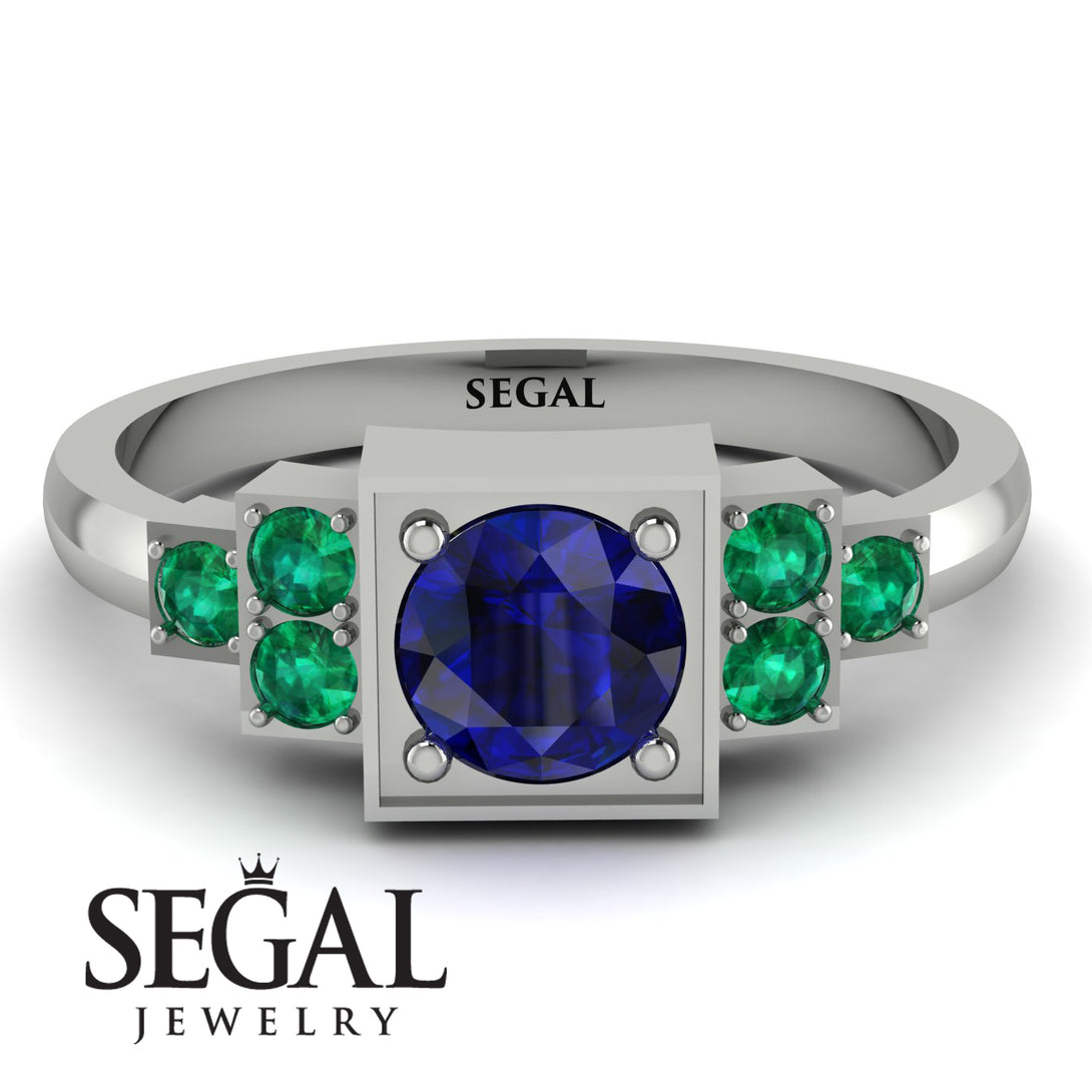 Square Sapphire Engagement Ring - Samara No. 30