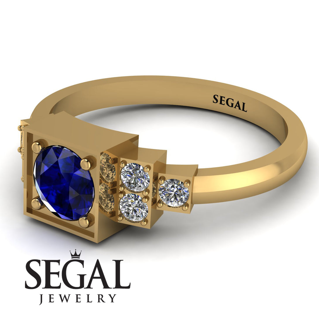Square Sapphire Engagement Ring - Samara No. 13