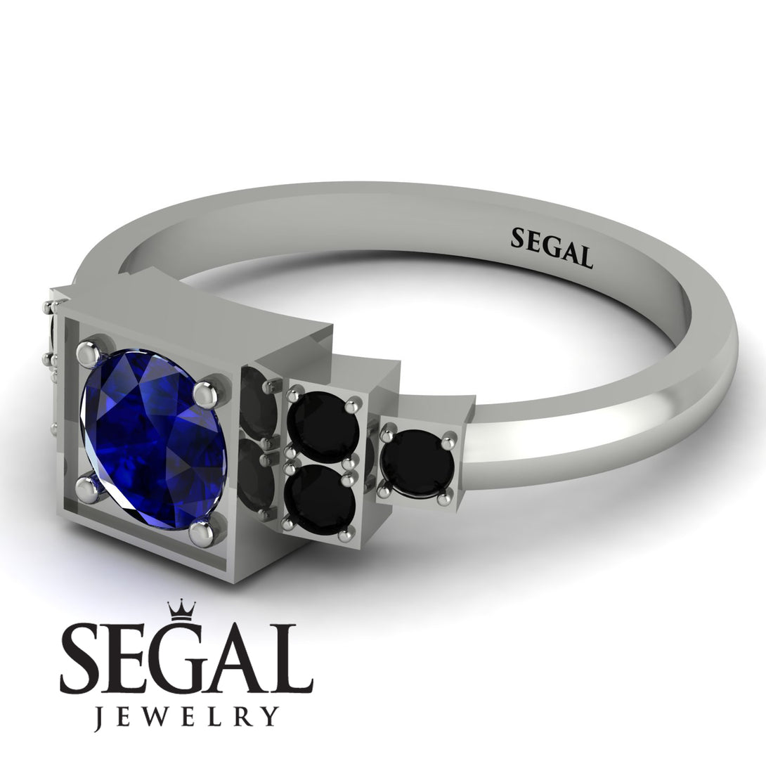 Square Sapphire Engagement Ring - Samara No. 45
