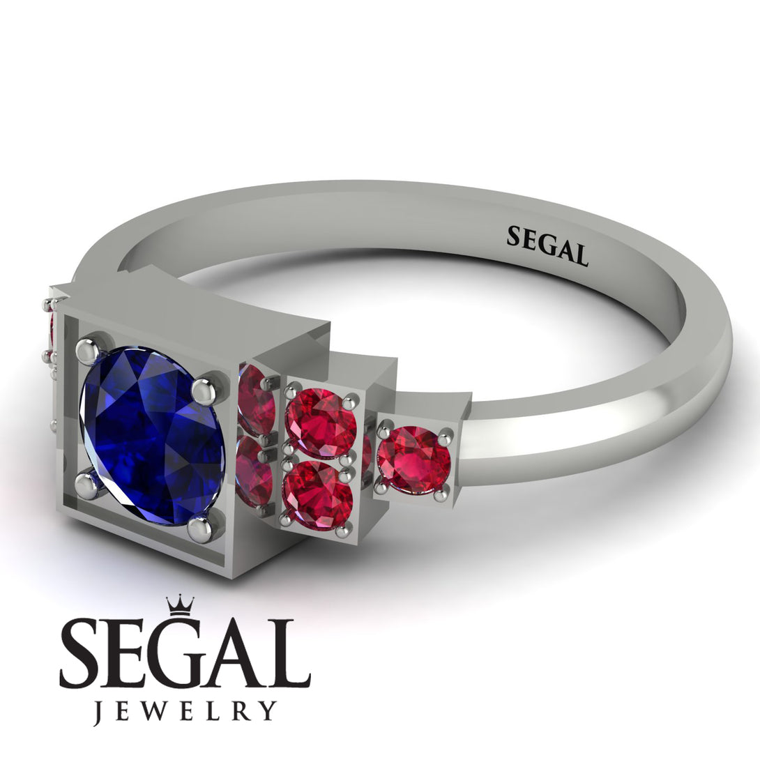 Square Sapphire Engagement Ring - Samara No. 60