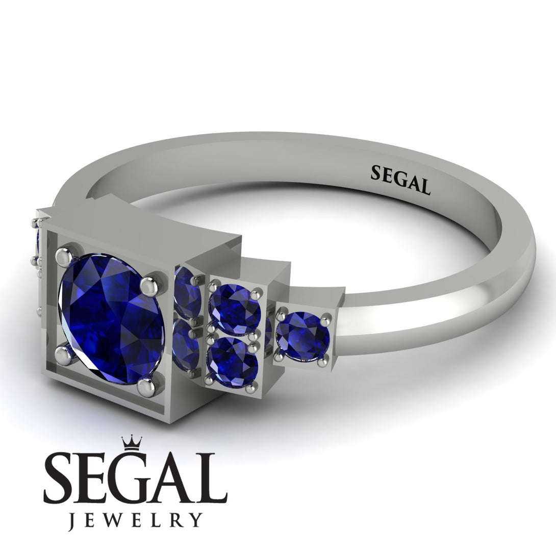 Square Sapphire Engagement Ring - Samara No. 75