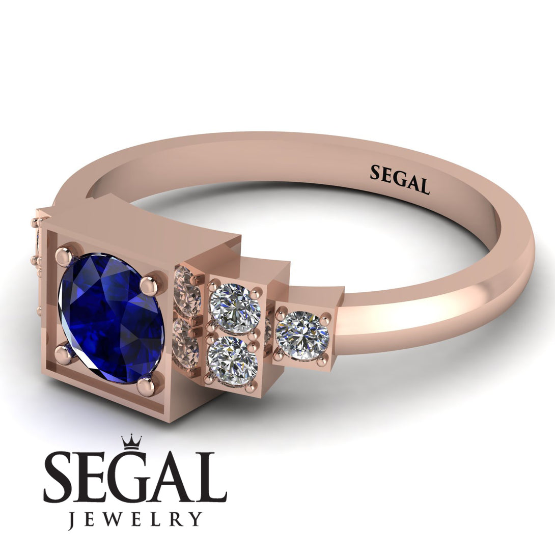 Square Sapphire Engagement Ring - Samara No. 14
